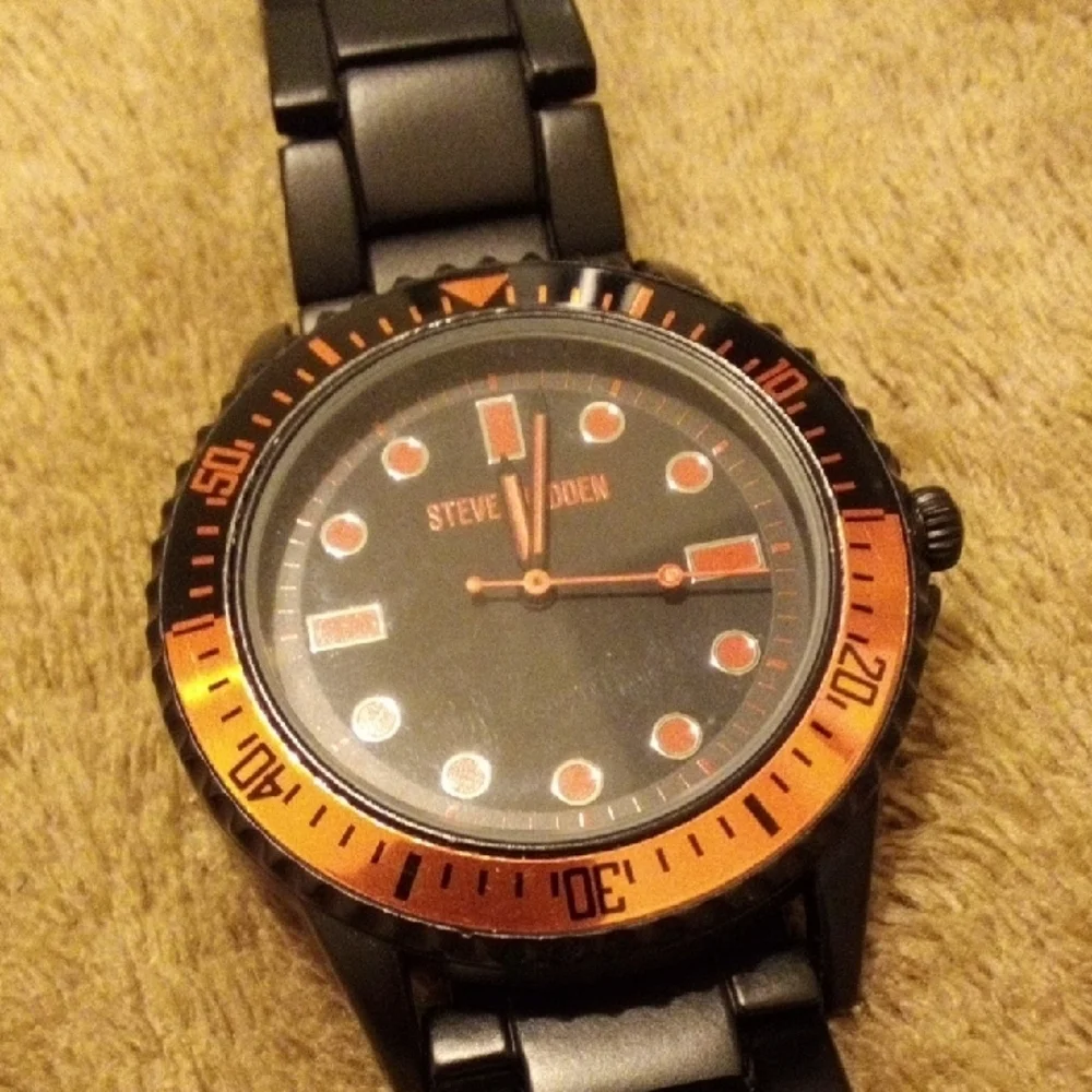 Steve Madden Black and Orange Watch